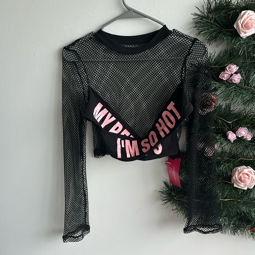 🆕 with tag - SHEIN net crop top - size L